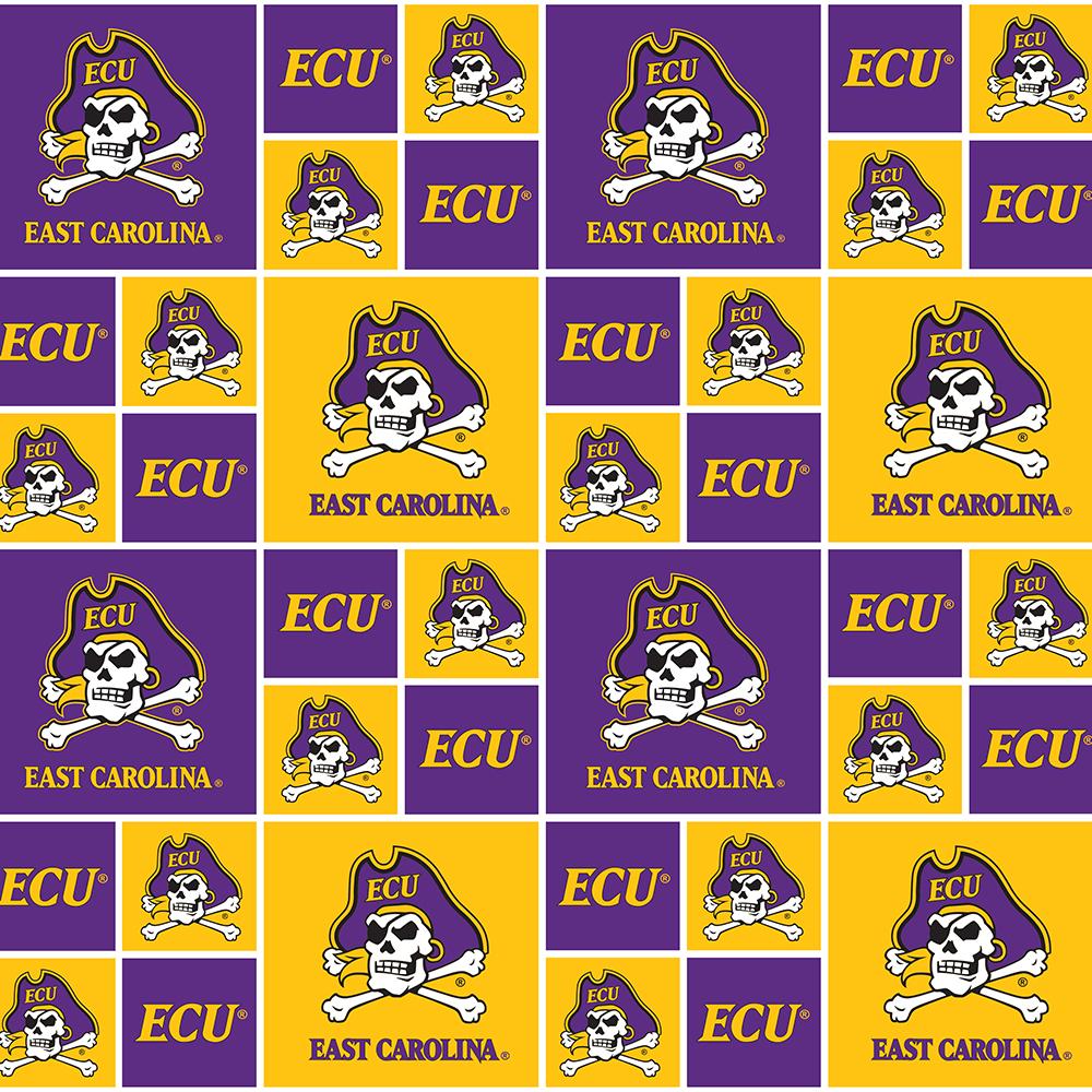 College Cottons Quilt Fabric - East Carolina University (ECU) Squares - ECU-020