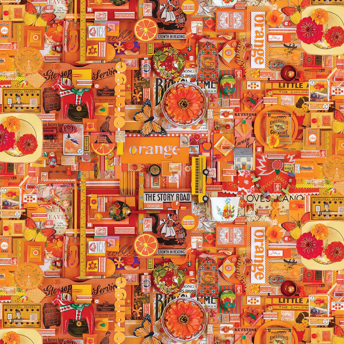 Color Collage Quilt Fabric - Orange - DP22415-54