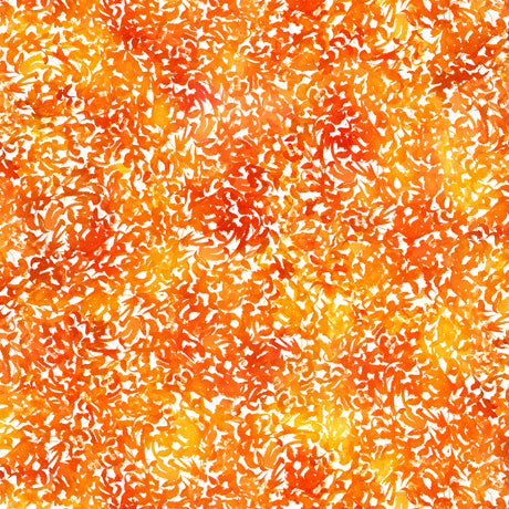 Colorful Roosters Quilt Fabric - Feather Texture in Orange - 1649-28407-O