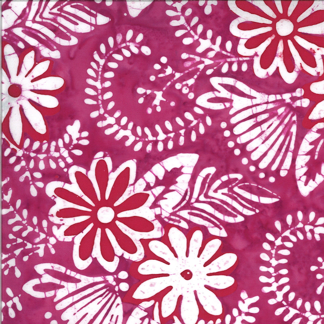 Confection Batiks Quilt Fabric - Posy Floral in Raspberry Pink - 27310 60