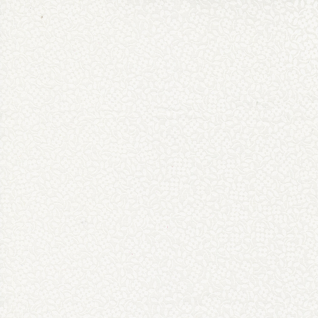 Coriander Seeds Quilt Fabric - Ditsy Floral in White on White - 29148 11