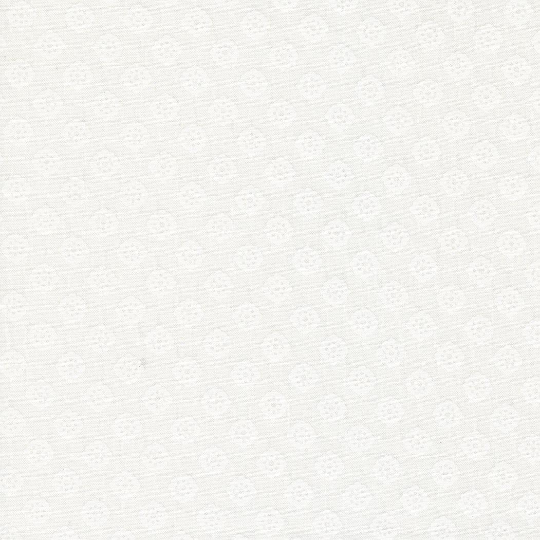 Coriander Seeds Quilt Fabric - Lacy Polka Dot in White on White - 29143 11