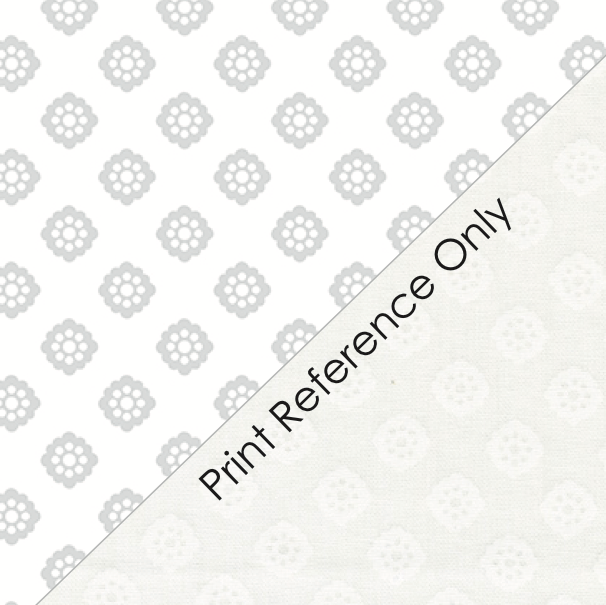 Coriander Seeds Quilt Fabric - Lacy Polka Dot in White on White - 29143 11