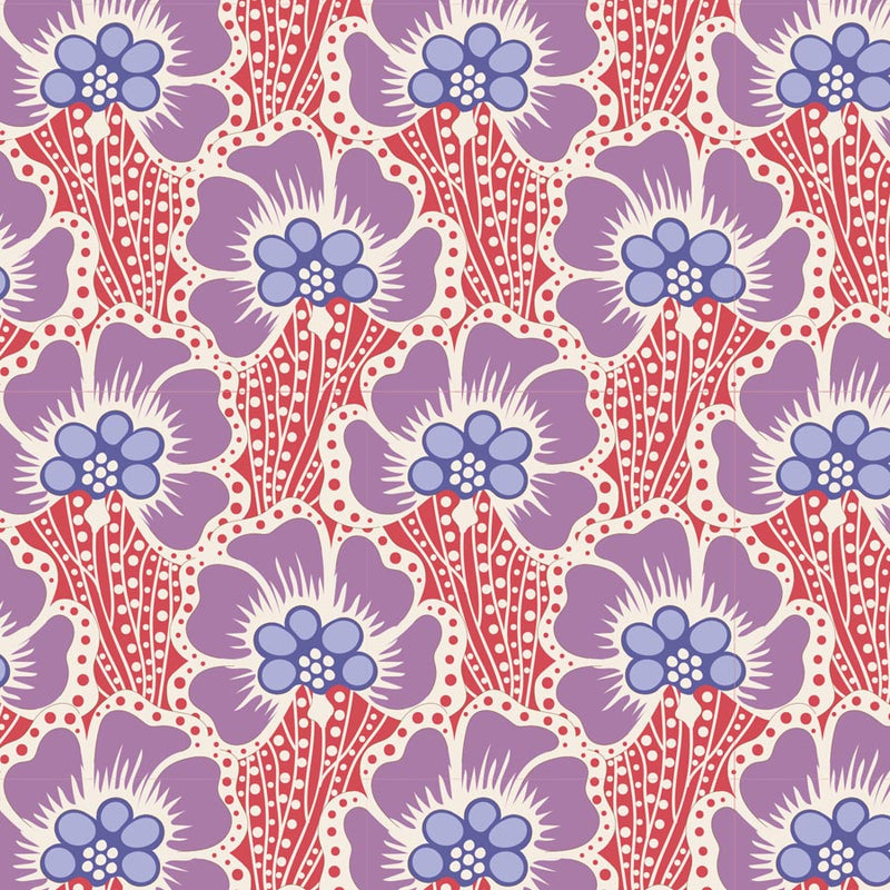 Cotton Beach Quilt Fabric by Tilda's World - Ocean Flower in Coral Pink - 100325