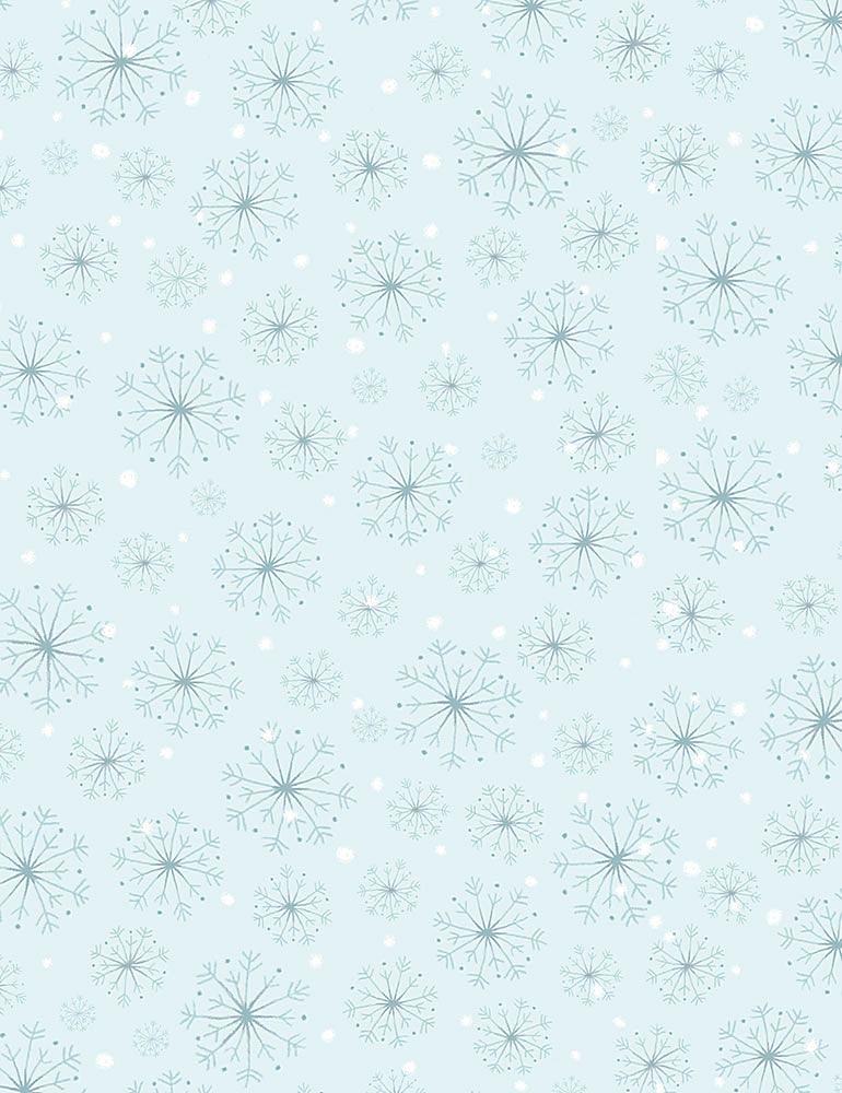 Countdown to Christmas Quilt Fabric - Snowflakes in Sky Blue - HOLIDAY-CD8984 SKY