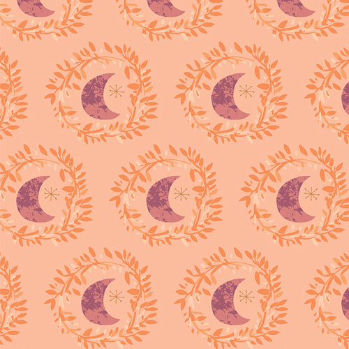 Crafting Magic Quilt Fabric - Lunar Illusion Five Moons in Peach - TRB5003