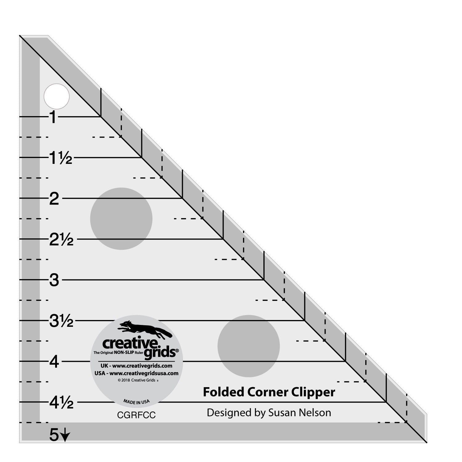 Creative Grids Folded Corner Clipper Ruler - CGRFCC