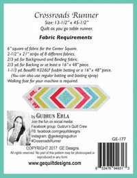 Crossroads Quilt As You Go Table Runner Pattern by Gudrun Erla - GE-177