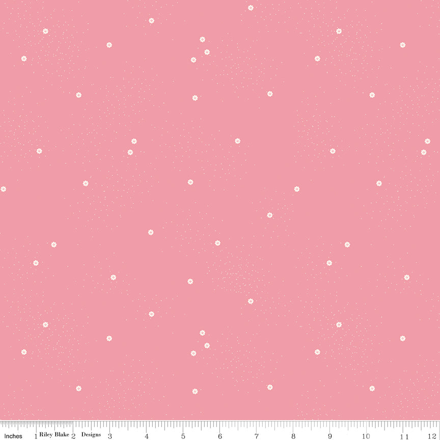 Dainty Daisy Quilt Fabric - Daisies in Peony Pink - C665-PEONY