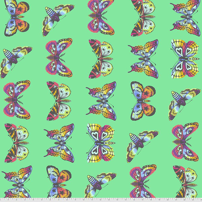 Daydreamer Quilt Fabric by Tula Pink - Butterfly Hugs in Lagoon Green - PWTP171.LAGOON