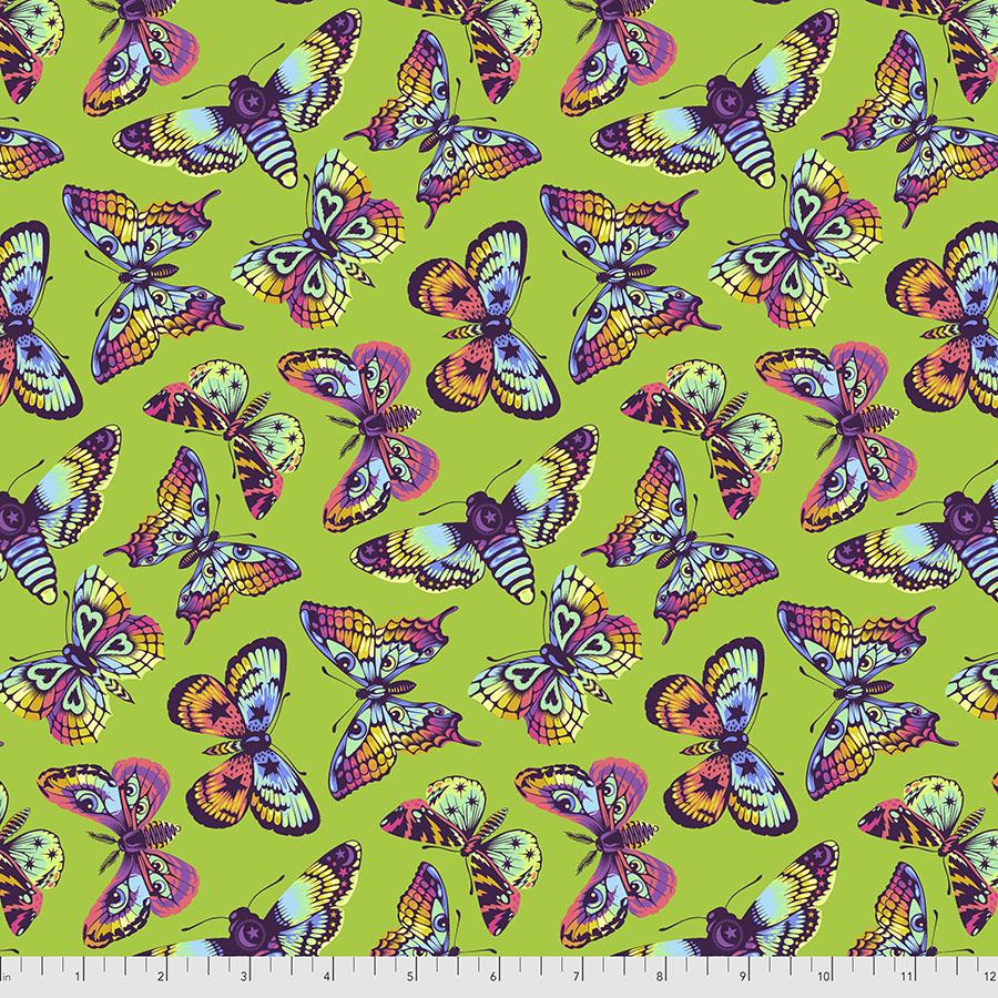 Daydreamer Quilt Fabric by Tula Pink - Butterfly Kisses in Avocado Green - PWTP172.AVOCADO