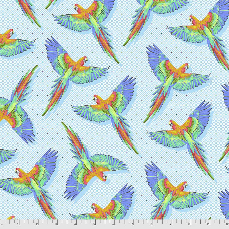 Daydreamer Quilt Fabric by Tula Pink - Macaw Ya Later in Cloud Blue - PWTP170.CLOUD