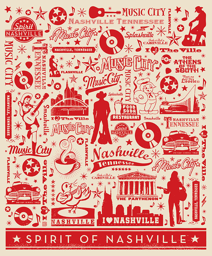 Destinations Quilt Fabric - Spirit of Nashville Panel - PP10976-SPIRIT - SOLD AS A 36" PANEL