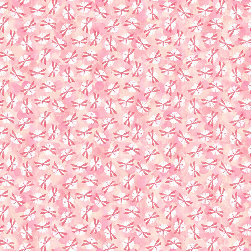 Dragonfly Dreams Quilt Fabric - Dragonfly in Peach/Multi - DP24831-51