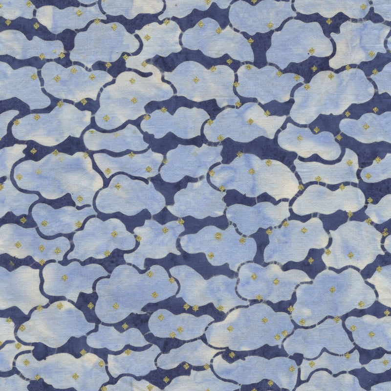 Dusk to Dawn Batik Quilt Fabric - Clouds in Blue - MASBM63-B