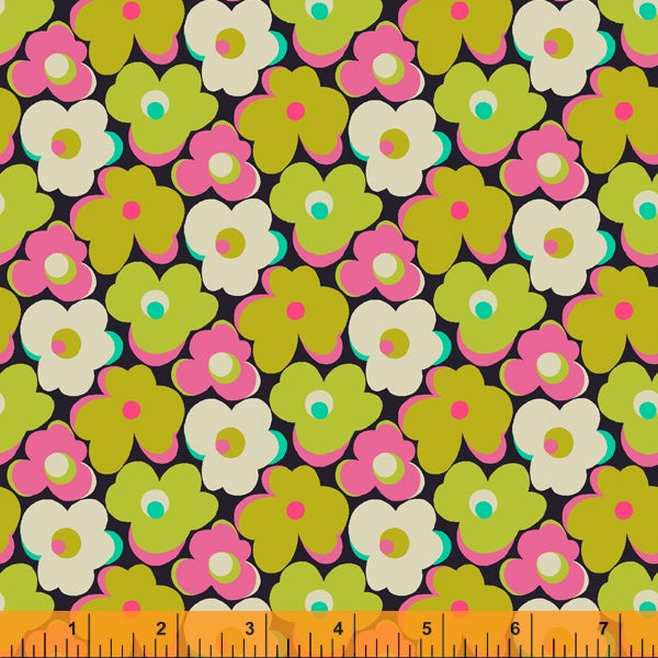Eden Quilt Fabric - Flower Bump in Chartreuse - 52810-10