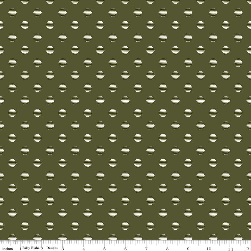 Eden Quilt Fabric - Hexagon in Hunter Green - C12925-HUNTER