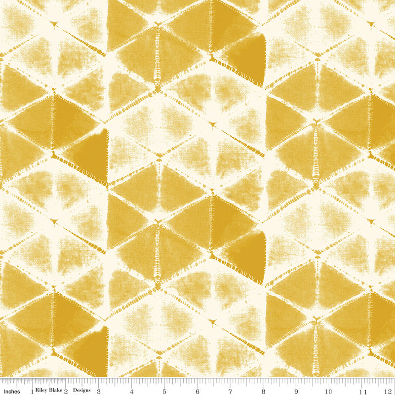 Eden Quilt Fabric - Shibori Print in Mustard Gold - C12921-MUSTARD