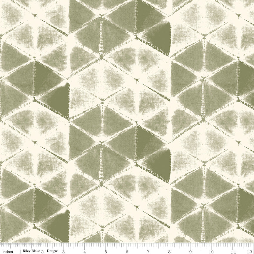 Eden Quilt Fabric - Shibori Print in Sage Green - C12921-SAGE