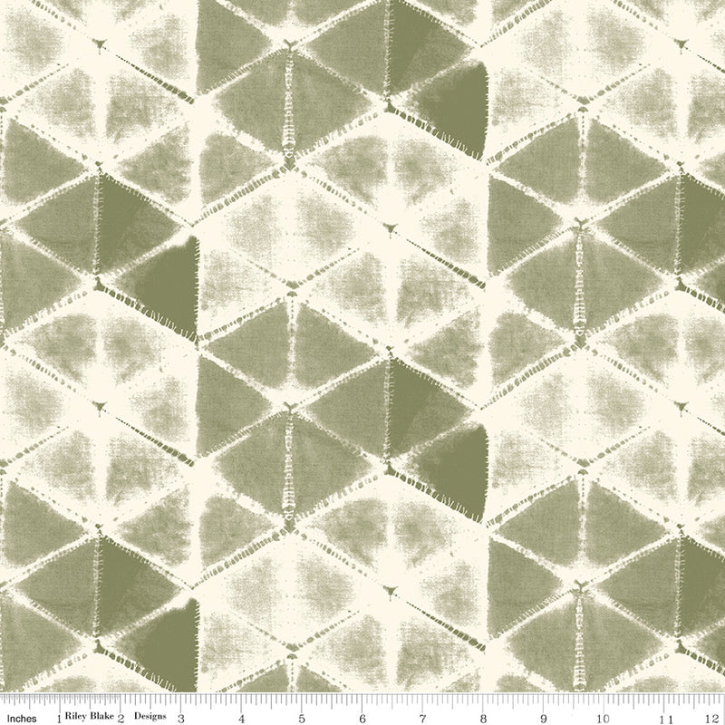 Eden Quilt Fabric - Shibori Print in Sage Green - C12921-SAGE