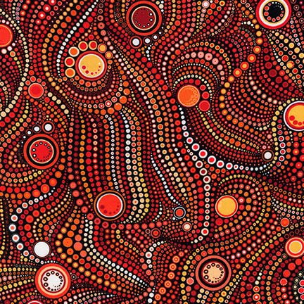 Effervescence Quilt Fabric - Packed Dots in Flame Red/Orange - AAQD-18160-101
