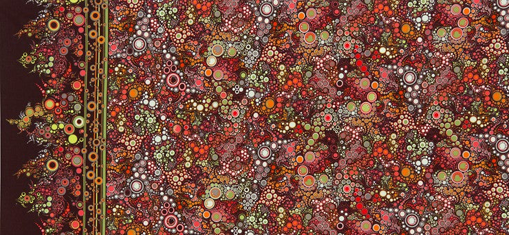 Effervescence Quilt Fabric - Single Border Print in Autumn Red/Orange - AAQ-11209-191 AUTUMN