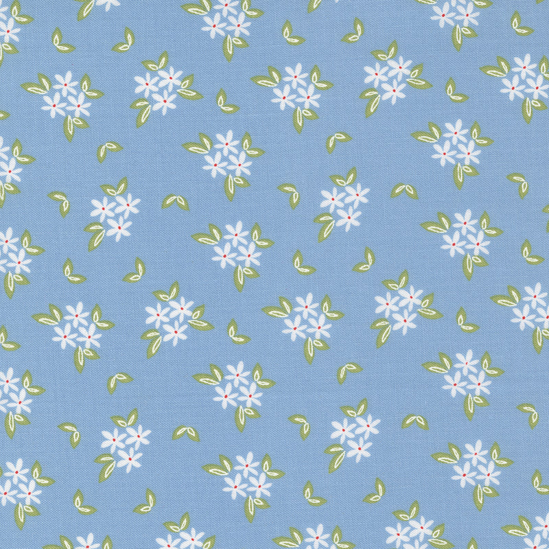 Emma Quilt Fabric - Daisies Small Floral in Bluebell Blue - 37632 19