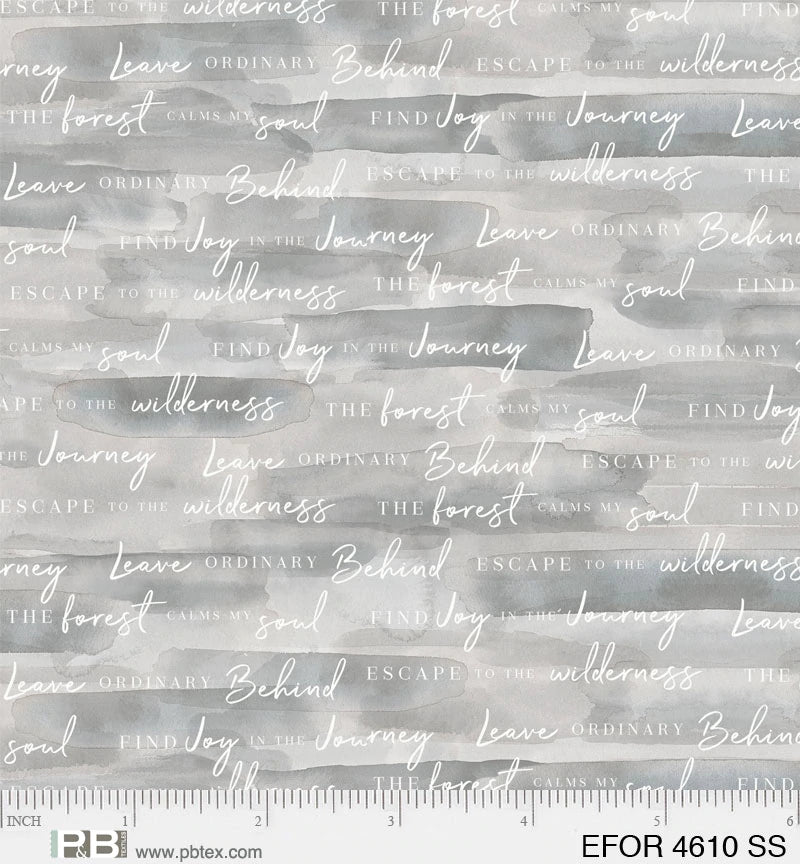 Ethereal Forest Quilt Fabric - Words in Sand - EFOR 4610 SS