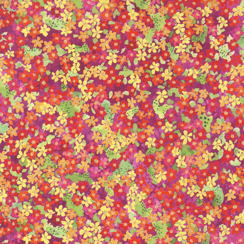 Eufloria Quilt Fabric - Petal Fetti Small Floral in Dahlia Burgundy - 39746 19