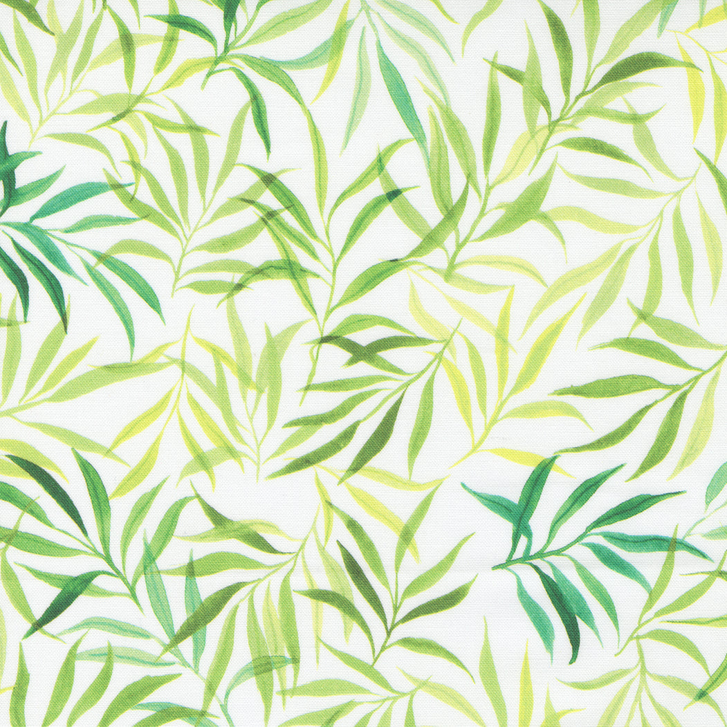 Eufloria Quilt Fabric - To and Fro Leaves in Peridot Green - 39745 13