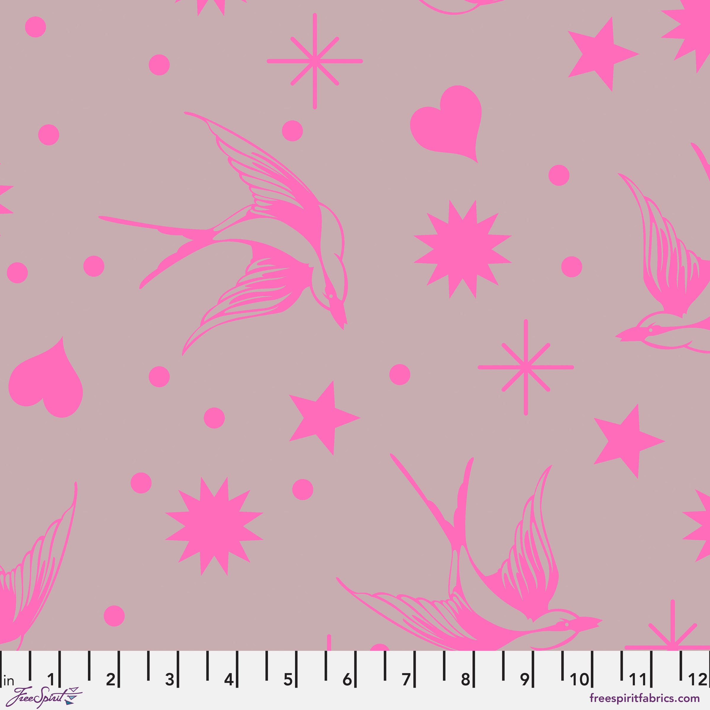 Everglow Quilt Fabric by Tula Pink - Neon Fairy Flakes in Cosmic Pink - PWTP157.COSMIC
