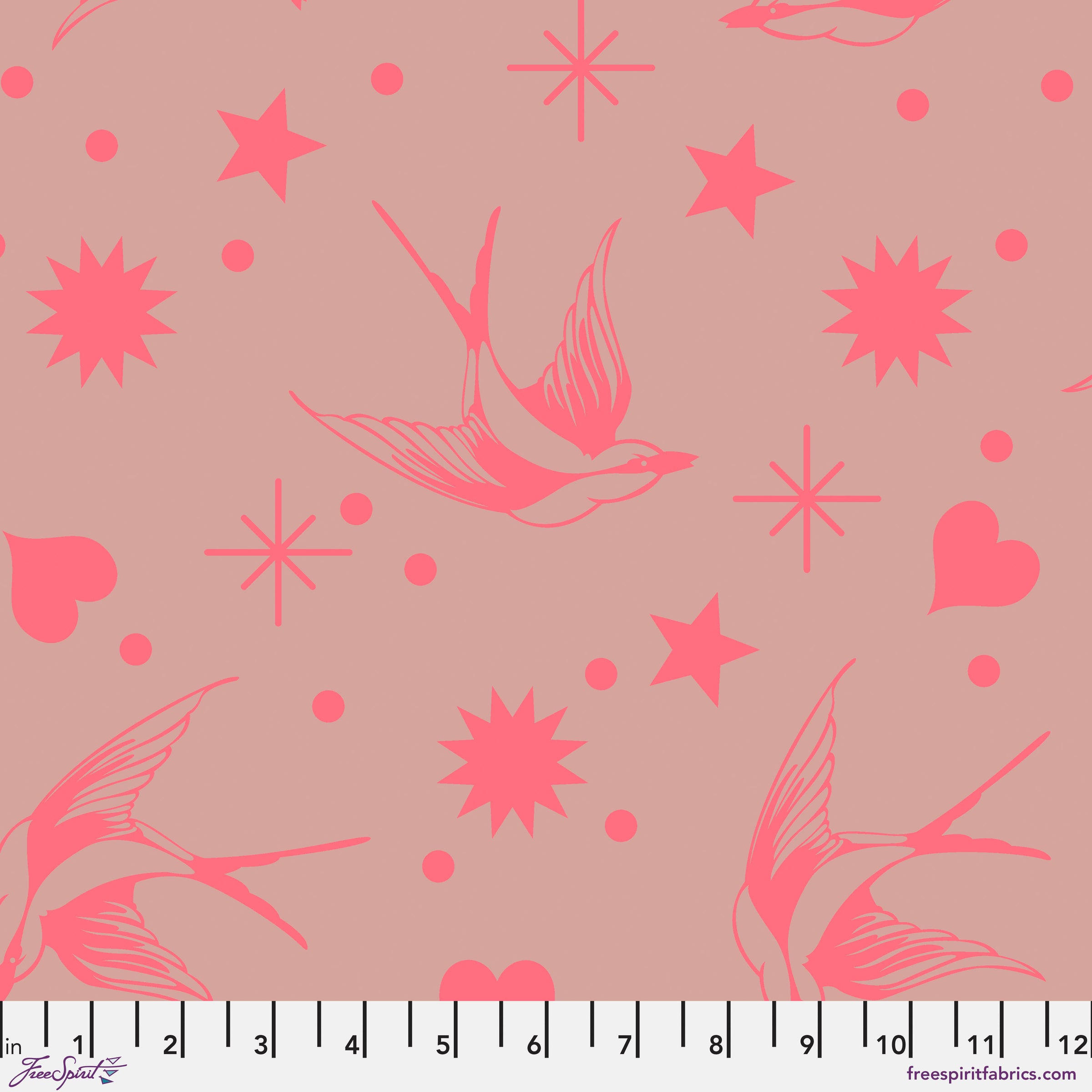 Everglow Quilt Fabric by Tula Pink - Neon Fairy Flakes in Nova Pink - PWTP157.NOVA