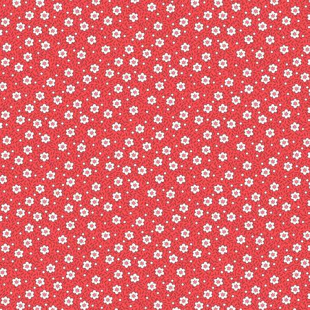 Everything But the Kitchen Sink XV Quilt Fabric - Daisies in Scarlet Red - RJ2504-SC3