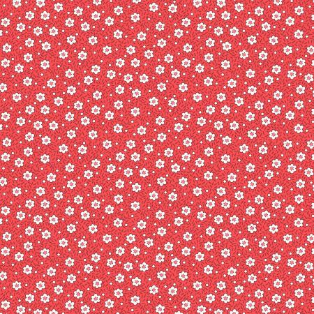 Everything But the Kitchen Sink XV Quilt Fabric - Daisies in Scarlet Red - RJ2504-SC3