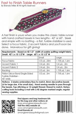 Fast to Finish Table Runners Pattern - ABQ199