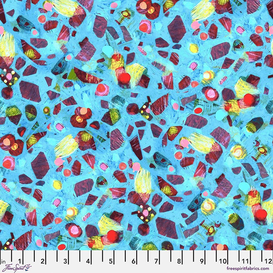 Find the Birds Quilt Fabric - Confetti in Blue - PWES010.BLUE
