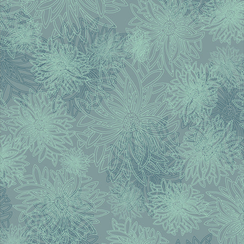 Floral Elements Quilt Fabric - Aquarium - FE-529