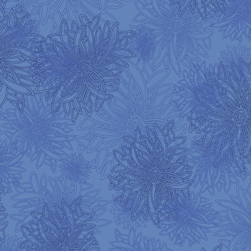 Floral Elements Quilt Fabric - Cobaltic Blue - FE-542