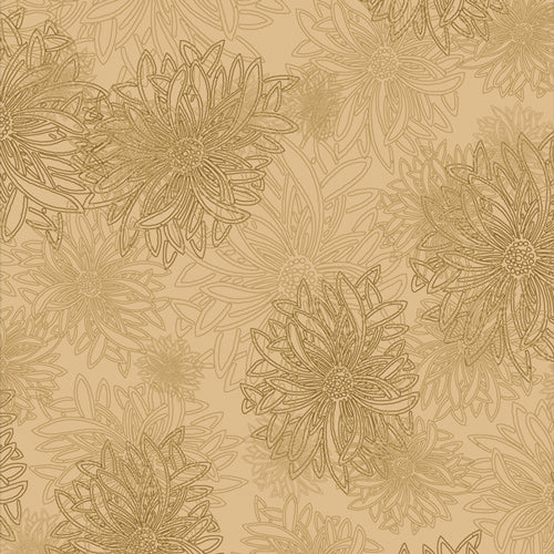 Floral Elements Quilt Fabric - Cookie Dough (Tan) - FE-522