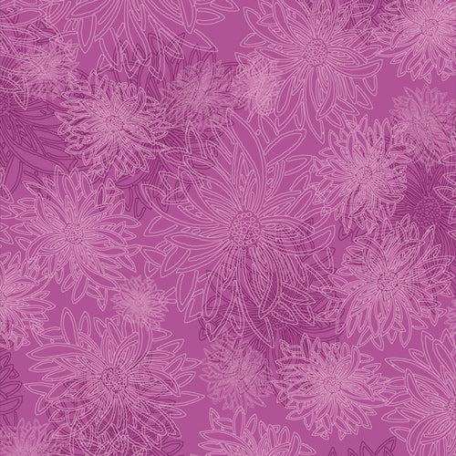 Floral Elements Quilt Fabric - Grape Jam - FE-531
