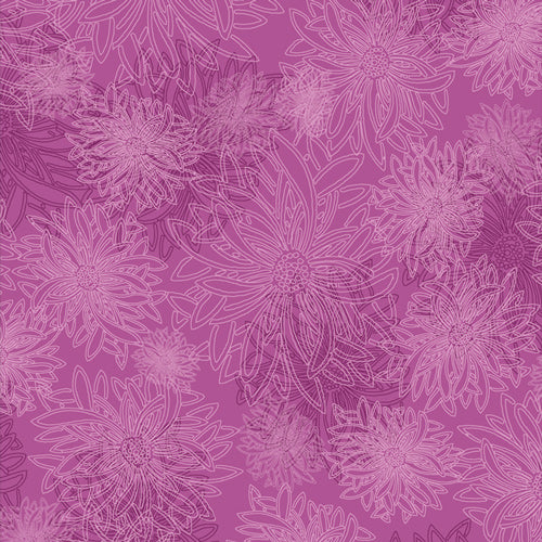 Floral Elements Quilt Fabric - Grape Jam - FE-531