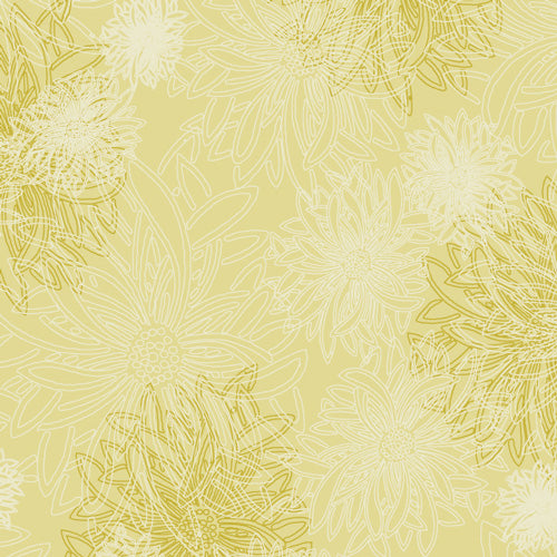 Floral Elements Quilt Fabric - Hay Gold - FE-532