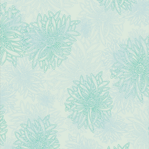 Floral Elements Quilt Fabric - Icy Blue - FE-519