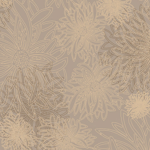 Floral Elements Quilt Fabric - Khaki Tan - FE-516