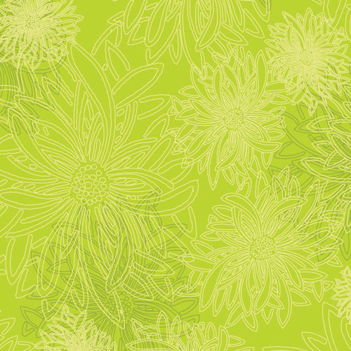 Floral Elements Quilt Fabric - Kiwi Green - FE-524