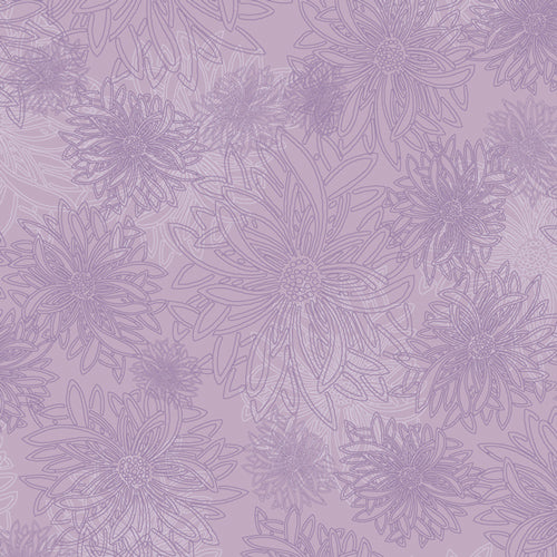 Floral Elements Quilt Fabric - Lavender Haze (Purple) - FE-543