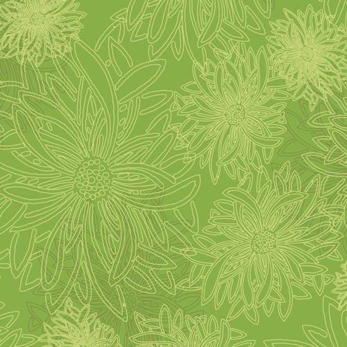 Floral Elements Quilt Fabric - Lettuce Green - FE-527