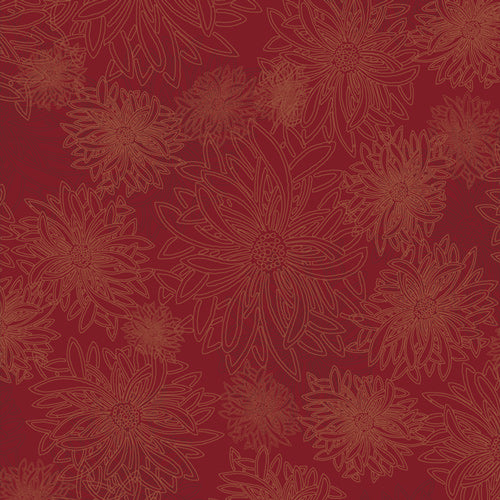 Floral Elements Quilt Fabric - Scarlet - FE-514
