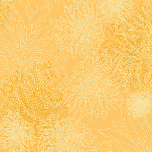 Floral Elements Quilt Fabric - Sunflower Yellow - FE-506