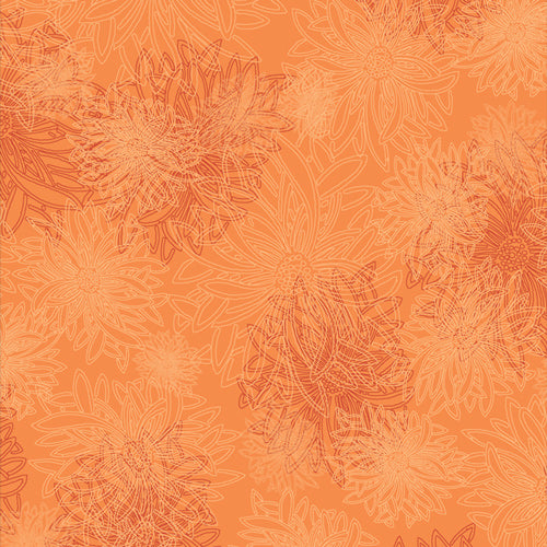 Floral Elements Quilt Fabric - Tangerine - FE-525